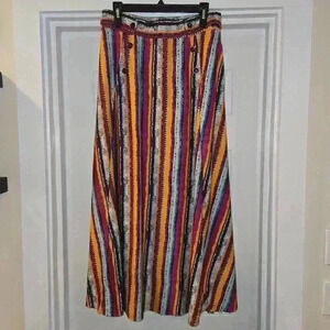 Robert Louis Womens Long Pink Multicolored Maxi Skirt Size Large